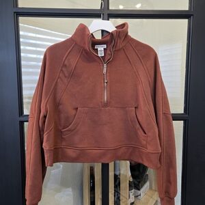 Cozy Rust Half-Zip Sweatshirt
